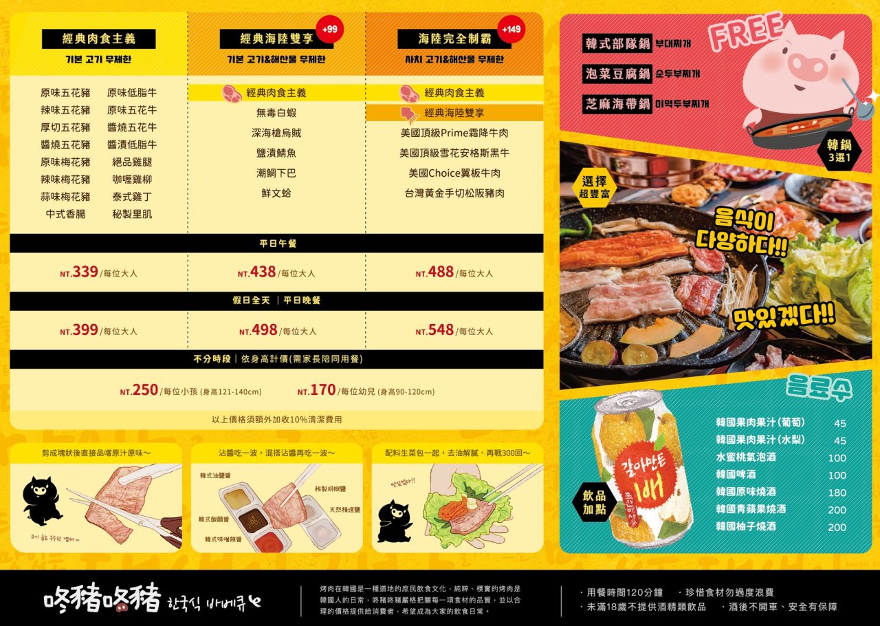 台中北區︱咚豬咚豬。韓式烤肉吃到飽 中清店．最低只要339元就有近百種食材可以吃到飽 @QQ的懶骨頭