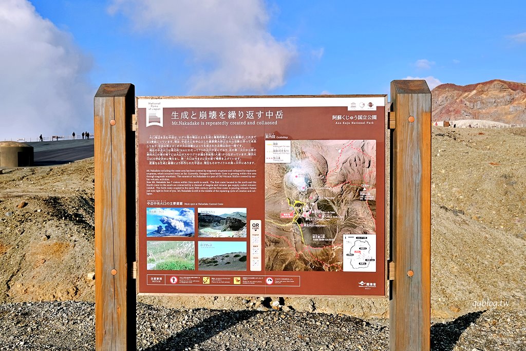 日本熊本︱阿蘇中岳火山口．近距離觀察活火山口噴發，熊本超人氣觀光景點 @QQ的懶骨頭