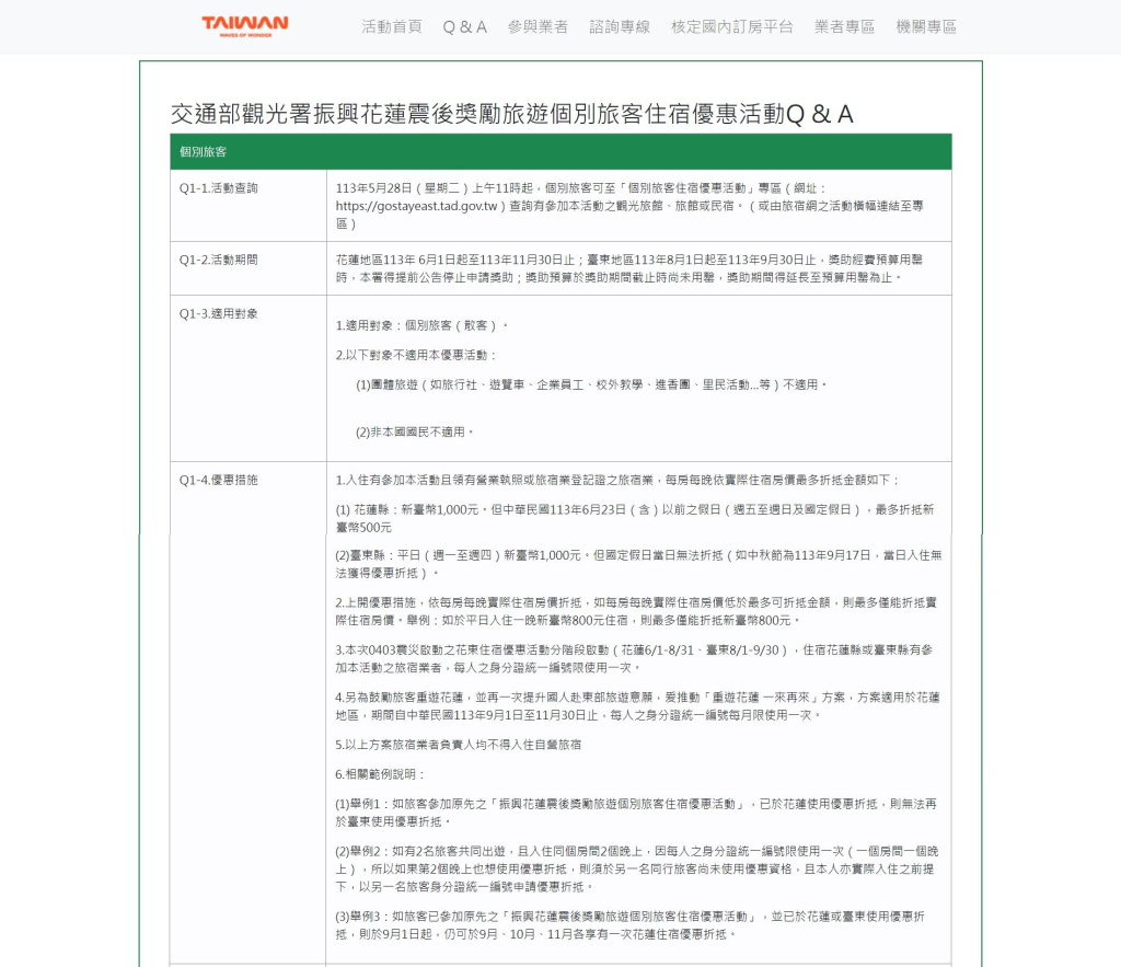 振興花東旅遊獎勵懶人包，自由行住房補助、農粉幣怎麼申請，好康優惠一次搞懂 @QQ的懶骨頭