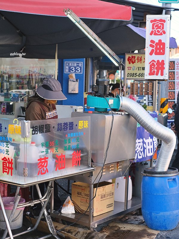 台中大雅︱臧羅蔥油餅．人氣排隊小吃，加蛋、涮上蒜蓉醬、胡椒最對味 @QQ的懶骨頭
