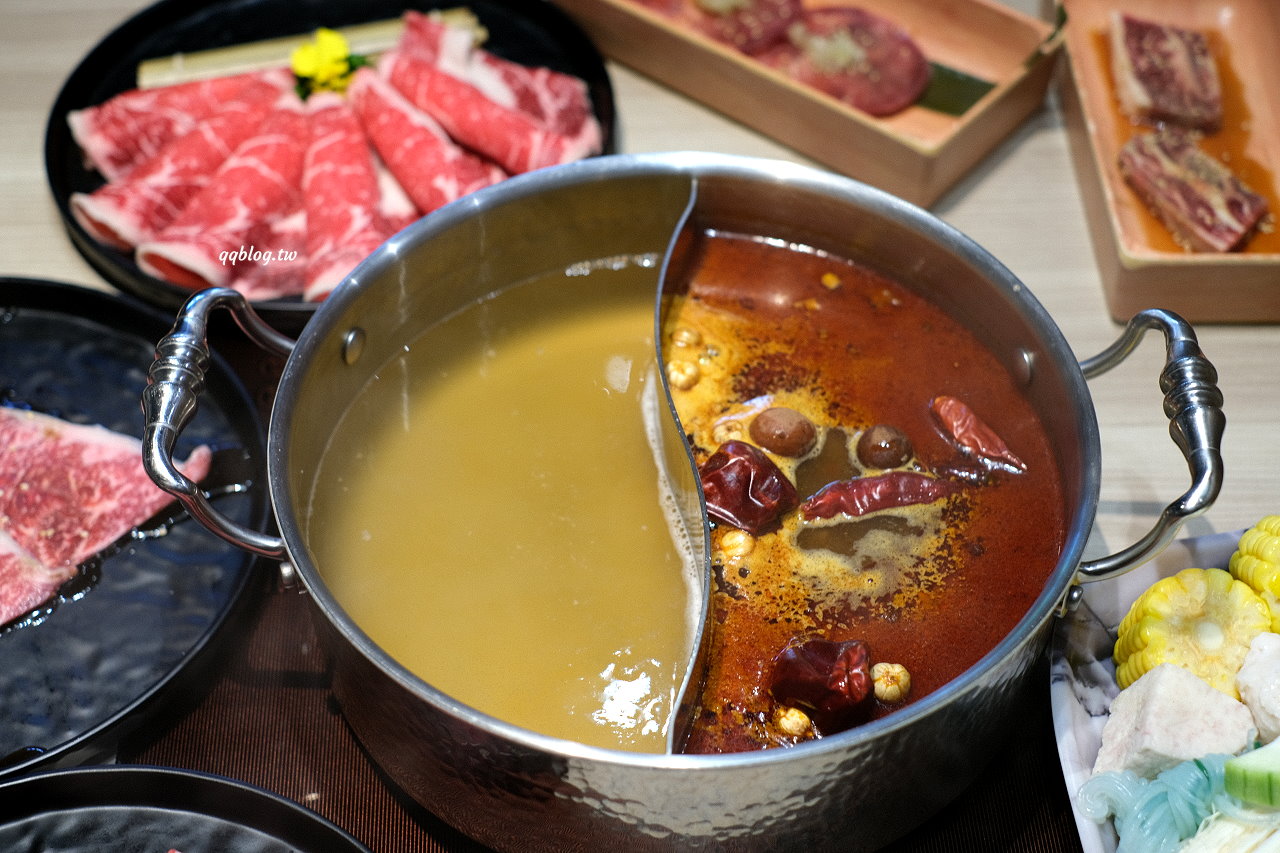 台中北屯︱有之和牛 鍋物放題@台中松竹店．平日午餐788元起就有澳洲和牛、蔬菜吧、飲料吃到飽，+99元還可以吃烤肉 @QQ的懶骨頭