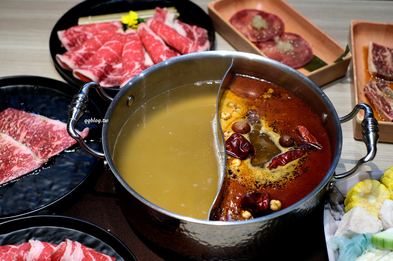 台中北屯︱有之和牛 鍋物放題@台中松竹店．平日午餐788元起就有澳洲和牛、蔬菜吧、飲料吃到飽，+99元還可以吃烤肉 @QQ的懶骨頭