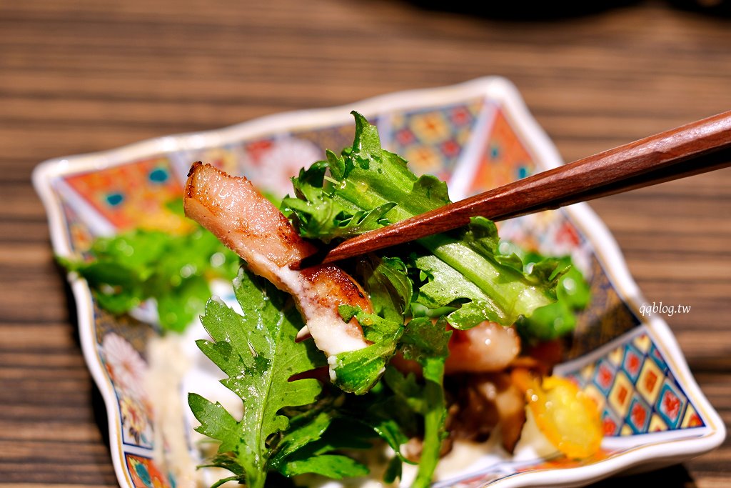 台中南屯︱客觀炭火小料理．藏身在七期裡的炭火直烤和牛挽肉，免飛日本也能吃到日式漢堡排 @QQ的懶骨頭