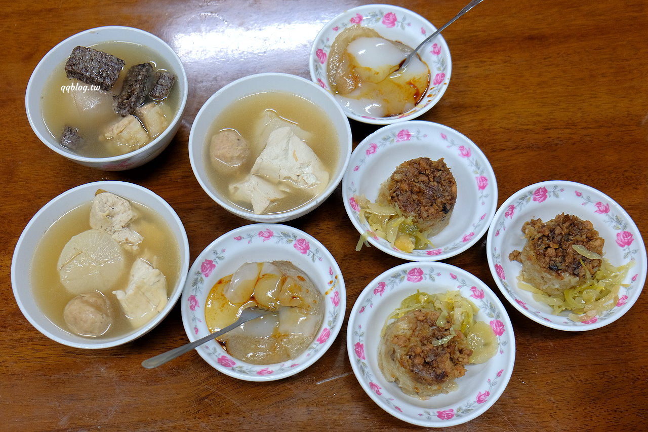 東勢崎頭肉丸店．少見的傳統陶瓷盛裝的米糕，越嚼越香